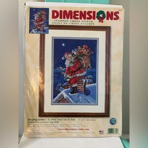 New Dimensions Rooftop Santa Claus Stamped Cross Stitch Kit 8691